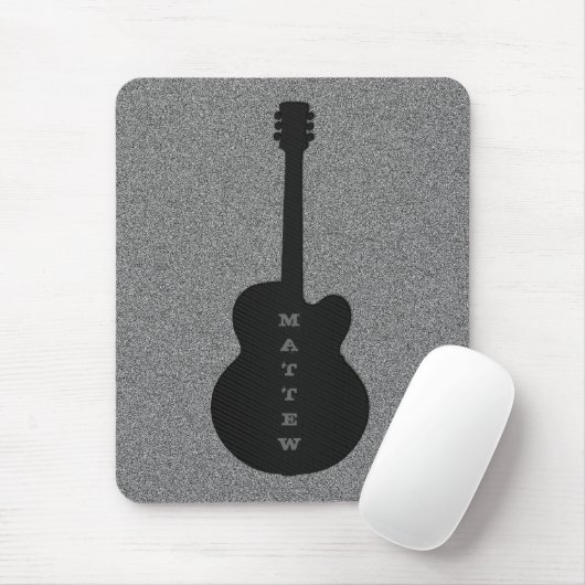Striped Guitar Mousepad, Jet Black Muismat (Met muis)