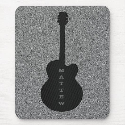 Striped Guitar Mousepad, Jet Black Muismat (Voorkant)