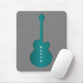 Striped Guitar Mousepad, Turquoise Muismat (Met muis)