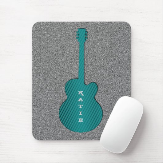 Striped Guitar Mousepad, Turquoise Muismat (Met muis)