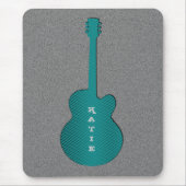 Striped Guitar Mousepad, Turquoise Muismat (Voorkant)