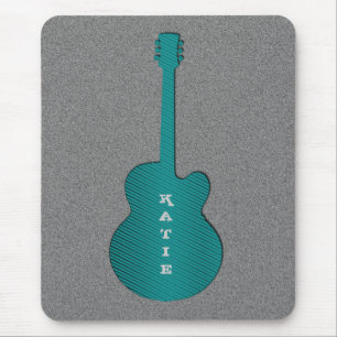 Striped Guitar Mousepad, Turquoise Muismat