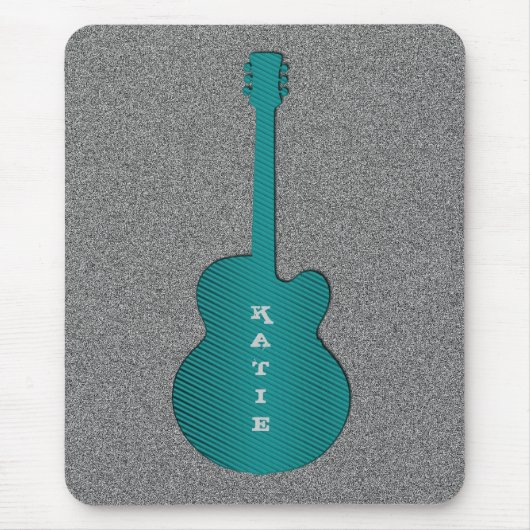 Striped Guitar Mousepad, Turquoise Muismat (Voorkant)