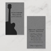 Striped Guitar Music Visitekaartje, Jet Black Visitekaartje (Voorkant / Achterkant)