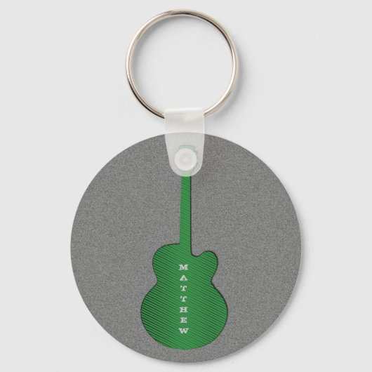 Striped Guitar Sleutelhanger, Green Sleutelhanger (Voorkant)