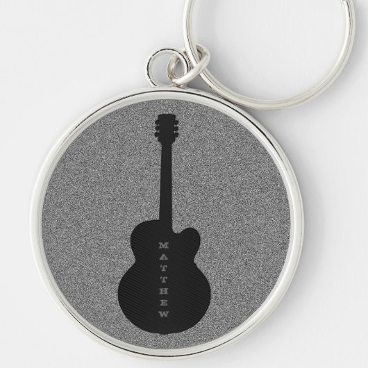 Striped Guitar Sleutelhanger, zwart Sleutelhanger (Voorkant)