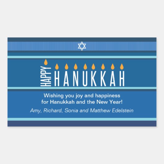 Striped Hanukkah Candles Rechthoekige Sticker (Voorkant)
