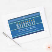 Striped Hanukkah Candles Rechthoekige Sticker (Envelop)