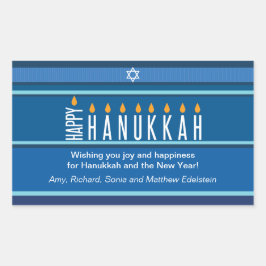 Striped Hanukkah Candles Rechthoekige Sticker