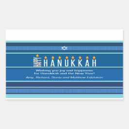 Striped Hanukkah Candles Rechthoekige Sticker