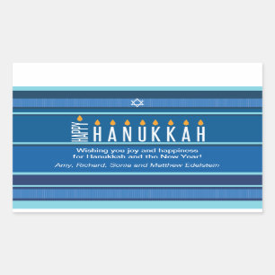 Striped Hanukkah Candles Rechthoekige Sticker