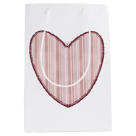 Striped Heart Medium Cadeauzakje (Voorkant)