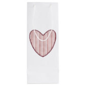 Striped Heart Wijn Cadeautas (Achterkant)