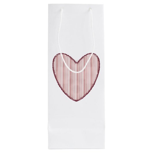 Striped Heart Wijn Cadeautas (Achterkant)