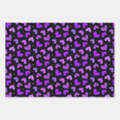 Striped Hearts Blue Inpakpapier Vel (Voorkant 3)