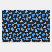 Striped Hearts Blue Inpakpapier Vel (Voorkant)