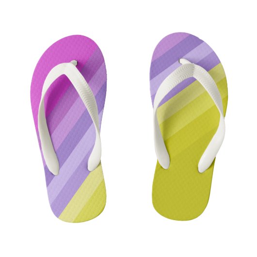 Striped, helder, regenboog kinder teenslippers (Voetbed)