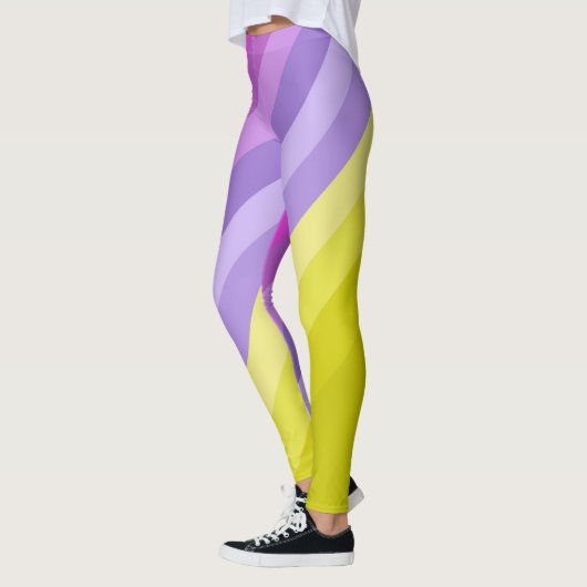 Striped, helder, regenboog leggings (Links)