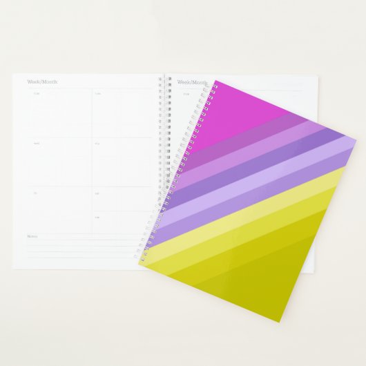 Striped, helder, regenboog planner (Display)