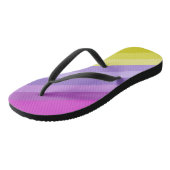 Striped, helder, regenboog teenslippers (Schuin)