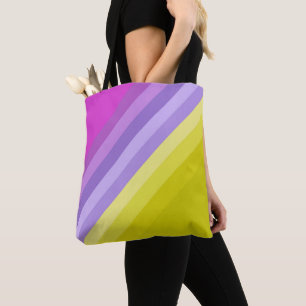 Striped, helder, regenboog tote bag