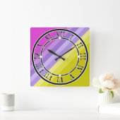 Striped, helder vierkante klok (Huis)