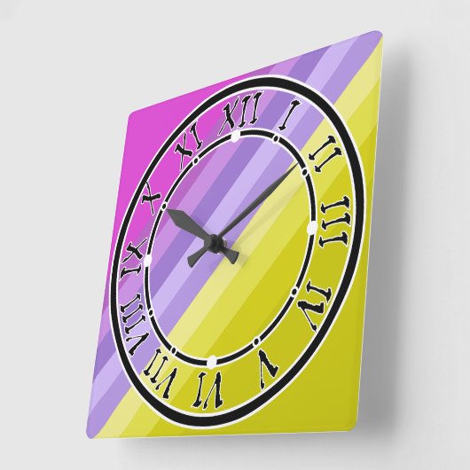 Striped, helder vierkante klok (Hoek)