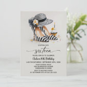 Striped High Heel Shoes 16th Birthday Kaart (Staand voorkant)