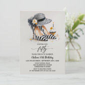 Striped High Heel Shoes 50th Birthday Kaart (Staand voorkant)