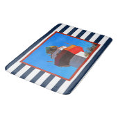 Striped Hilton Head Island Harbor Town Lighthouse Badmat (Gekanteld)