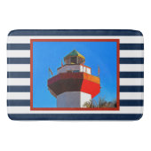 Striped Hilton Head Island Harbor Town Lighthouse Badmat (Voorkant)