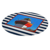 Striped Hilton Head Island Harbor Town Lighthouse Snijplank (Hoek)