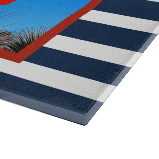 Striped Hilton Head Island Harbor Town Lighthouse Snijplank (Hoek)