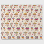 Striped Hot Air-ballonnen Cadeaupapier (Vlak)
