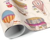 Striped Hot Air-ballonnen Cadeaupapier (Rol Hoek)