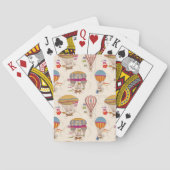 Striped Hot Air-luchtballonnen afspeelkaarten Pokerkaarten (Achterkant)