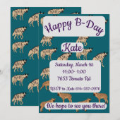 Striped Hyenas Happy Birthday Kaart (Voorkant / Achterkant)