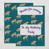 Striped Hyenas Thank you Card Kaart (Voorkant / Achterkant)