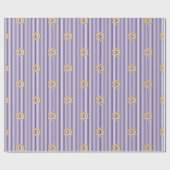 Striped Indigo Jewish Gold Star of David Cadeaupapier (Vlak)