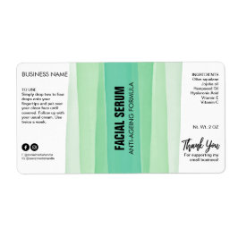 Striped Ink Green Dropper Bottle Serum Labels