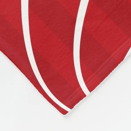 Striped Intense Red Tennis Racket & Ball Elegant Fleece Deken (Hoek)