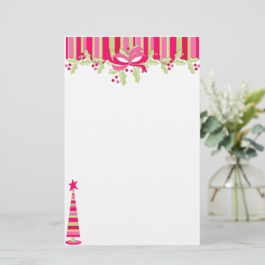 Striped kerstboom en Briefpapier stoppen (Staand voorkant)