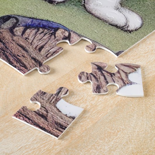  Striped Kitten Illustratie Legpuzzel (Zijkant)