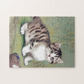  Striped Kitten Illustratie Legpuzzel (Horizontaal)
