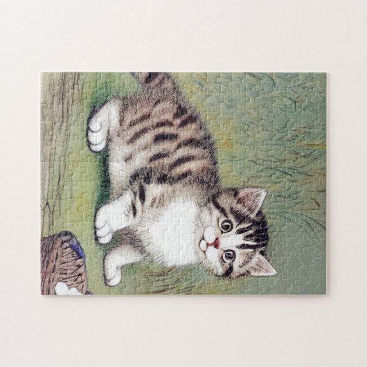  Striped Kitten Illustratie Legpuzzel (Horizontaal)
