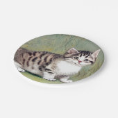 Striped Kitten Illustratie Papieren Bordje (Gekanteld)