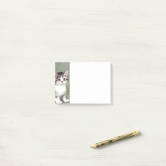 Striped Kitten Illustratie Post-it® Notes (Op bureau)
