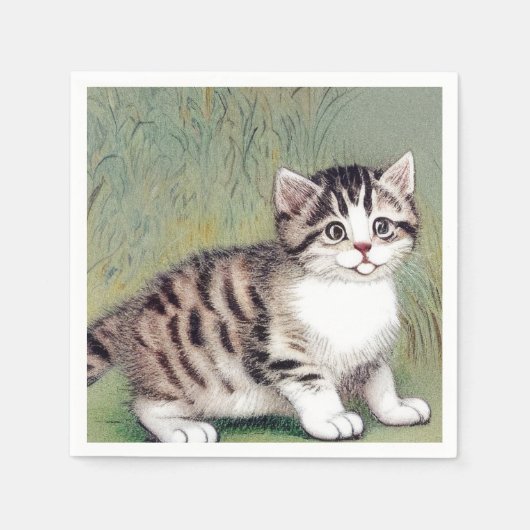  Striped Kitten Illustratie Servet (Voorkant)