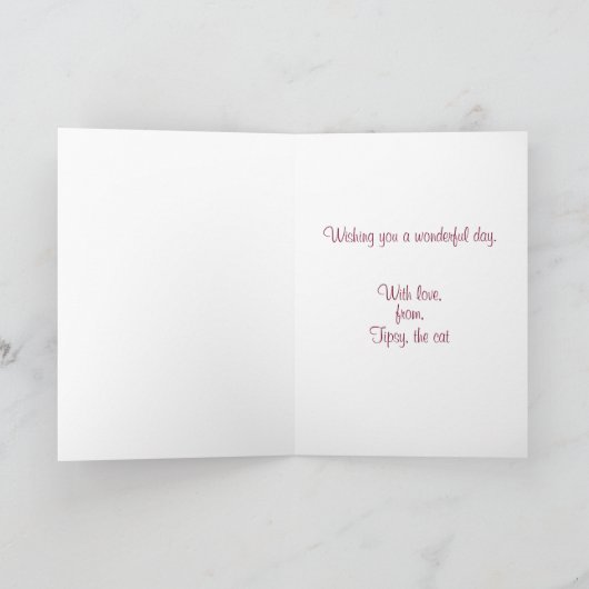 Striped Kitten Waterverf van de Kattendag Kaart (Binnen)