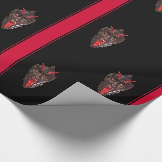 Striped Krampus Wrapping Paper Cadeaupapier (Hoek)